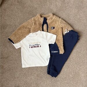 Tommy Hilfiger Tan Jacket and Navy Pants Set